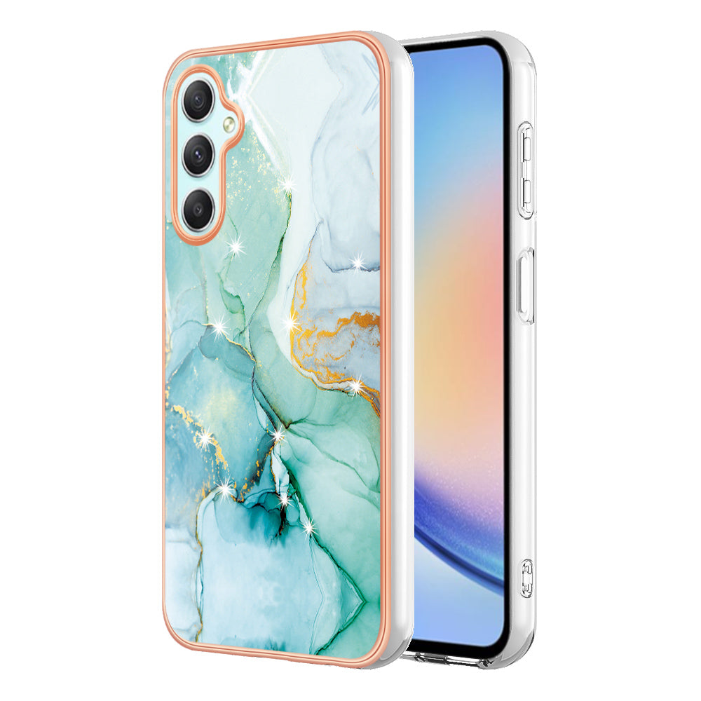 YB IMD Series-2 For Samsung Galaxy A24 4G Electroplating Cover IMD Marble Pattern Phone Case TPU Shell YB IMD Series-2 For Samsung Galaxy A24 4G Electroplating Cover IMD Marble Pattern Phone Case TPU Shell